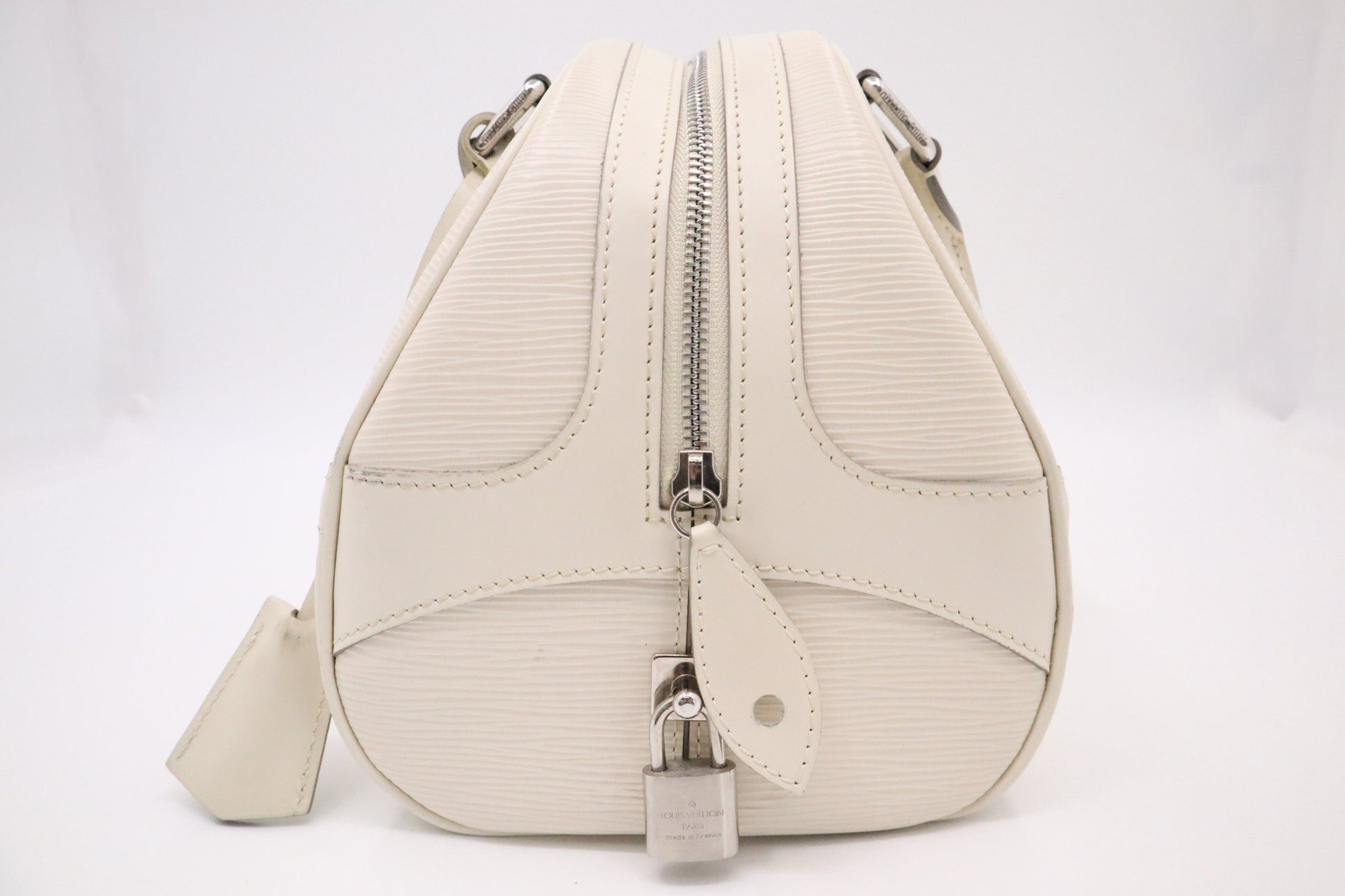 Louis Vuitton Montaigne Bowling MM Epi Leather White Handbag