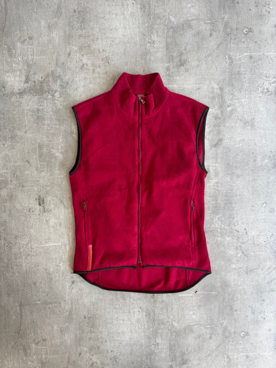 Prada Handbag Technical Fleece Gilet Red Small