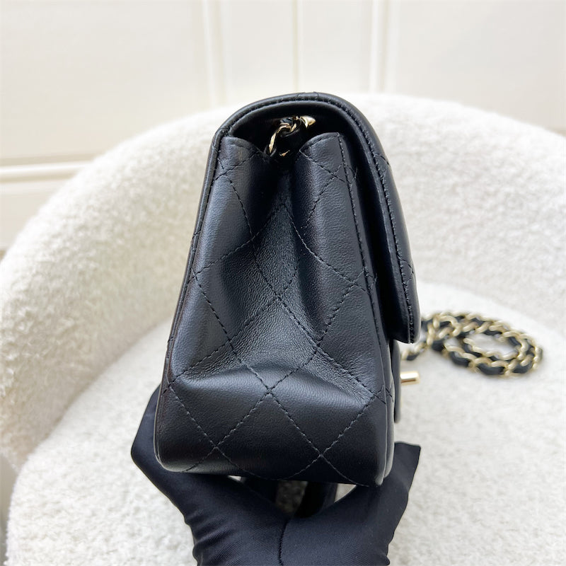 Chanel Classic Square Mini Flap in Black Lambskin and LGHW (Model: A35200)