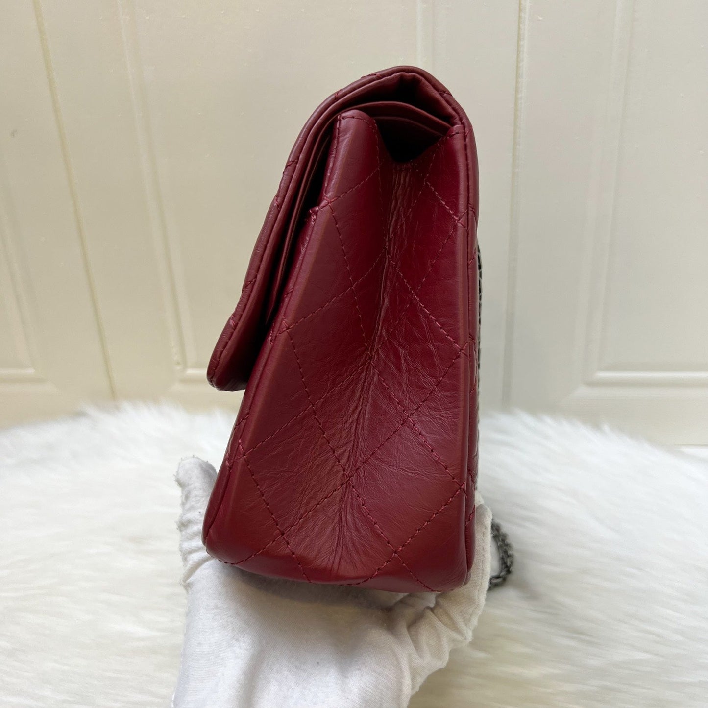 Chanel 2.55 Reissue 227 Maxi Flap in Red Distressed Calfskin and Rhw Handbag