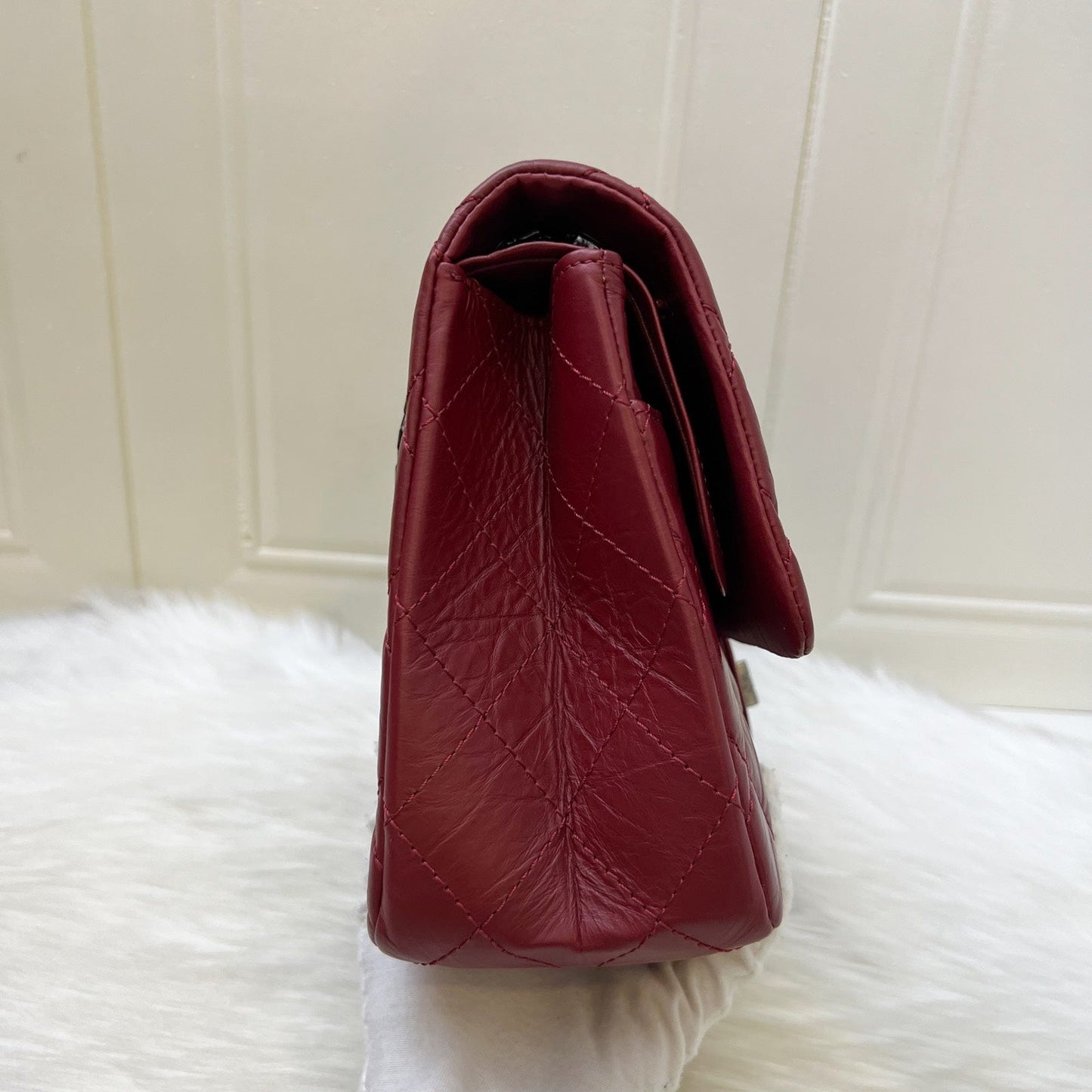 Chanel 2.55 Reissue 227 Maxi Flap in Red Distressed Calfskin and RHW