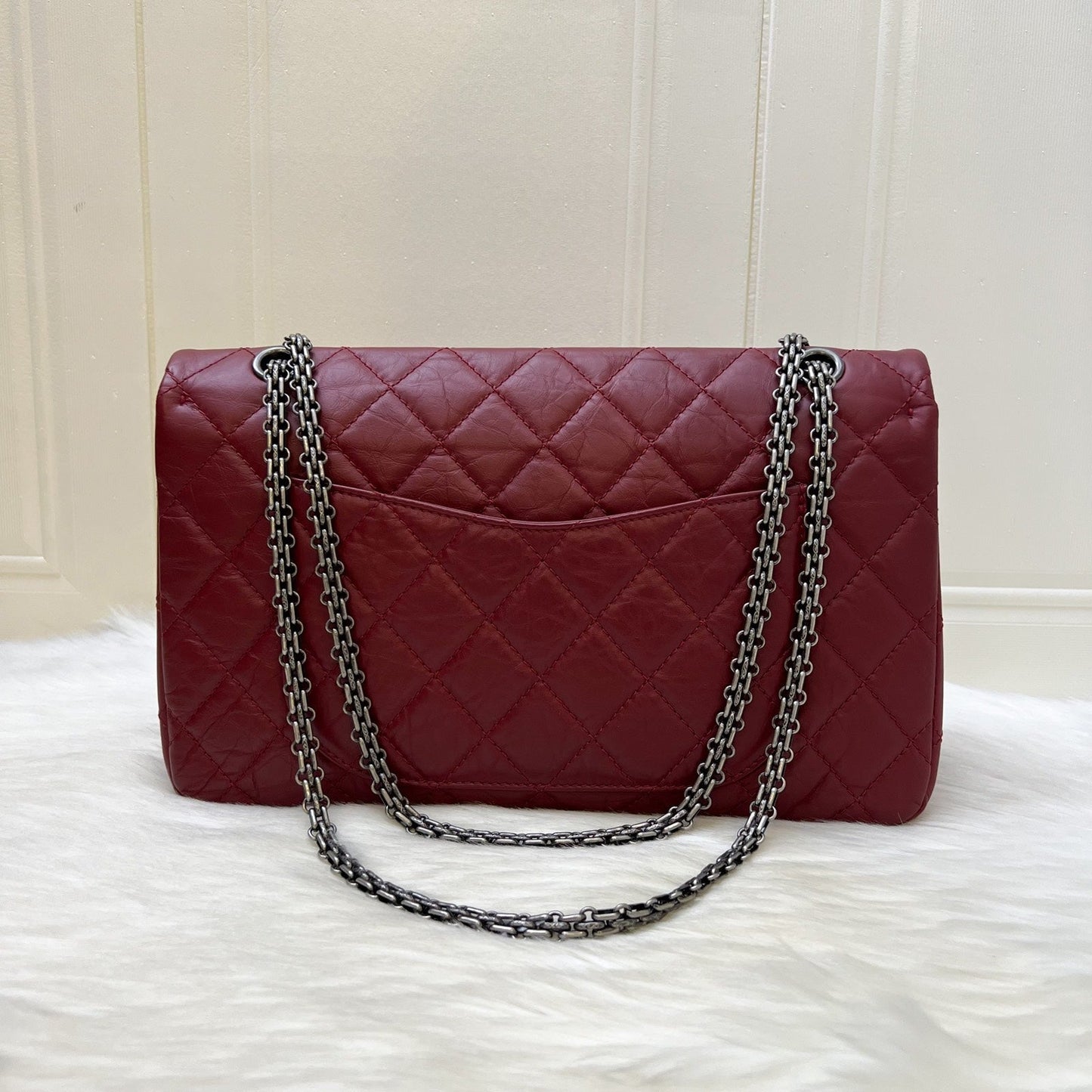 Chanel 2.55 Reissue 227 Maxi Flap in Red Distressed Calfskin and Rhw Handbag