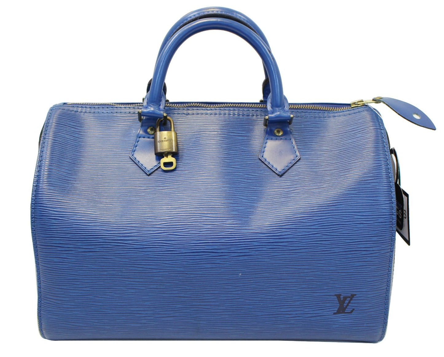 Louis Epi Speedy Satchel Bag Leather Blue Clutch Bag