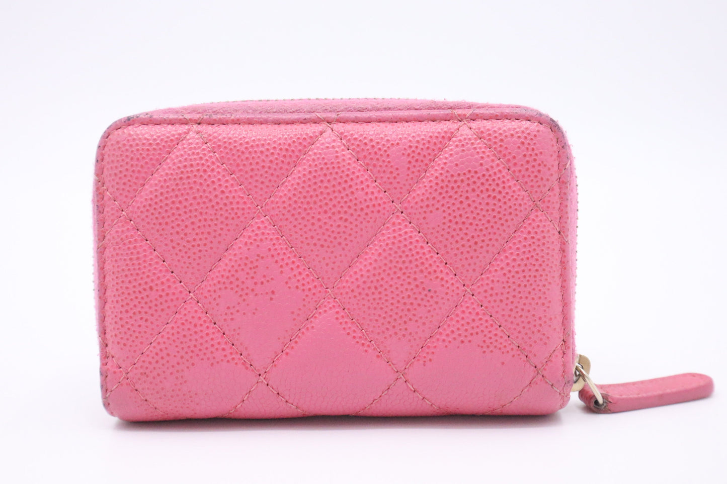 Chanel Compact Zippy Caviar Pink Leather Handbag