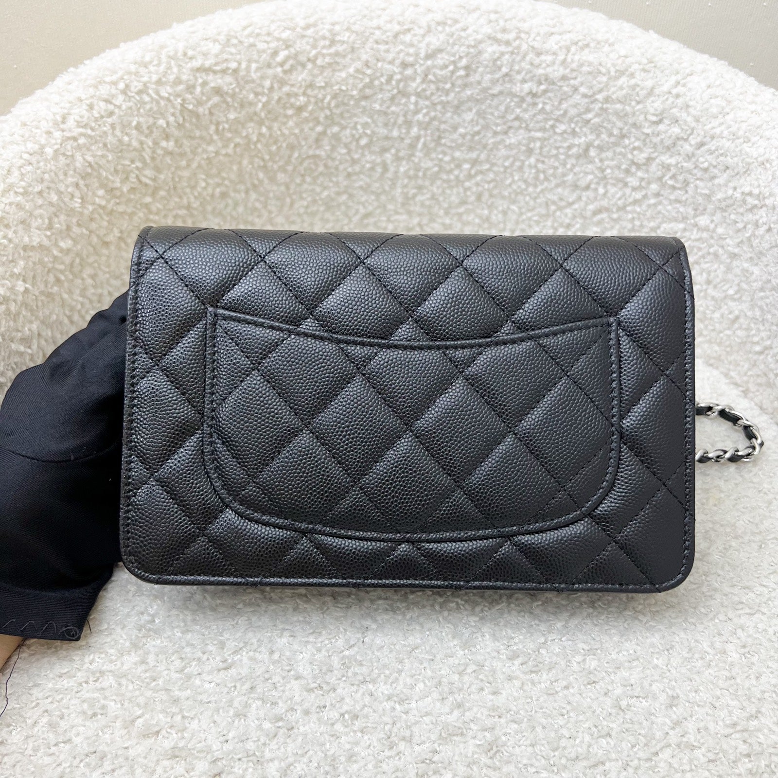 Chanel 25P Wallet On Chain Woc In Black Caviar And Shw ( ) Bag