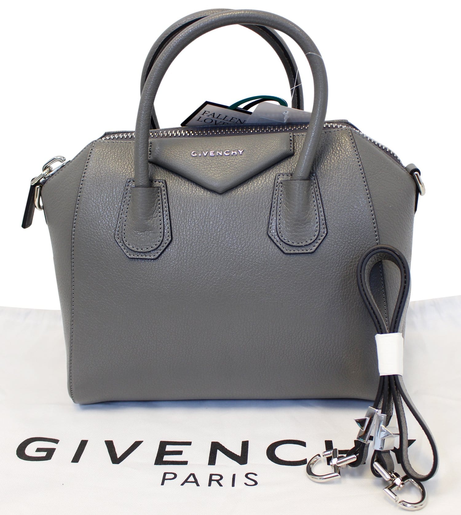 Givenchy Dark Grey Goatskin Antigona Shoulder Bag Leather Small