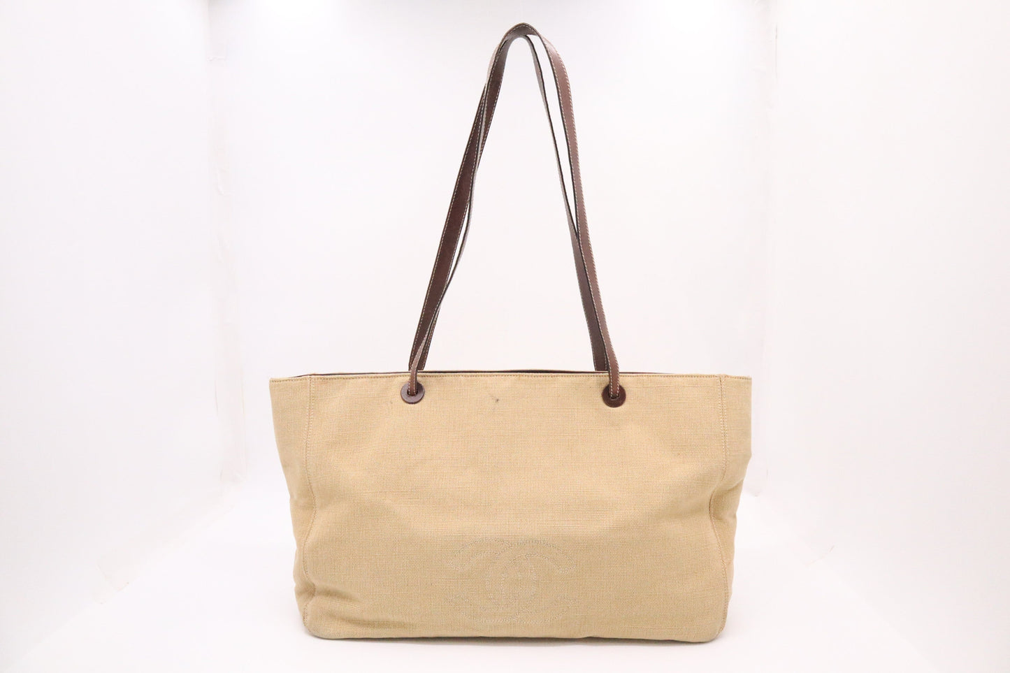 Chanel Beige Canvas Tote Bag