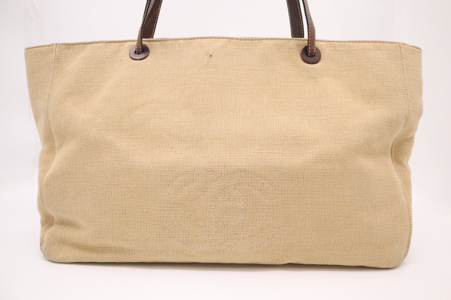Chanel Beige Canvas Tote Bag