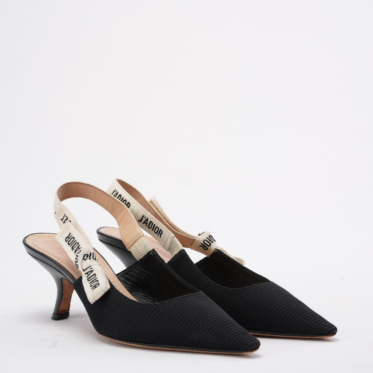 Dior Sling Bag Christian Fabric J'a Slingback Pumps Black Shoes