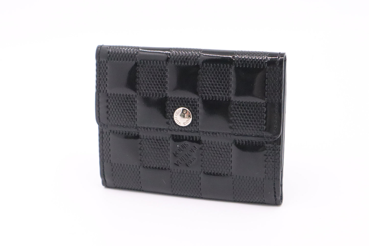 Louis Vuitton Ludlow Damier Vernis Leather Black Wallet Case
