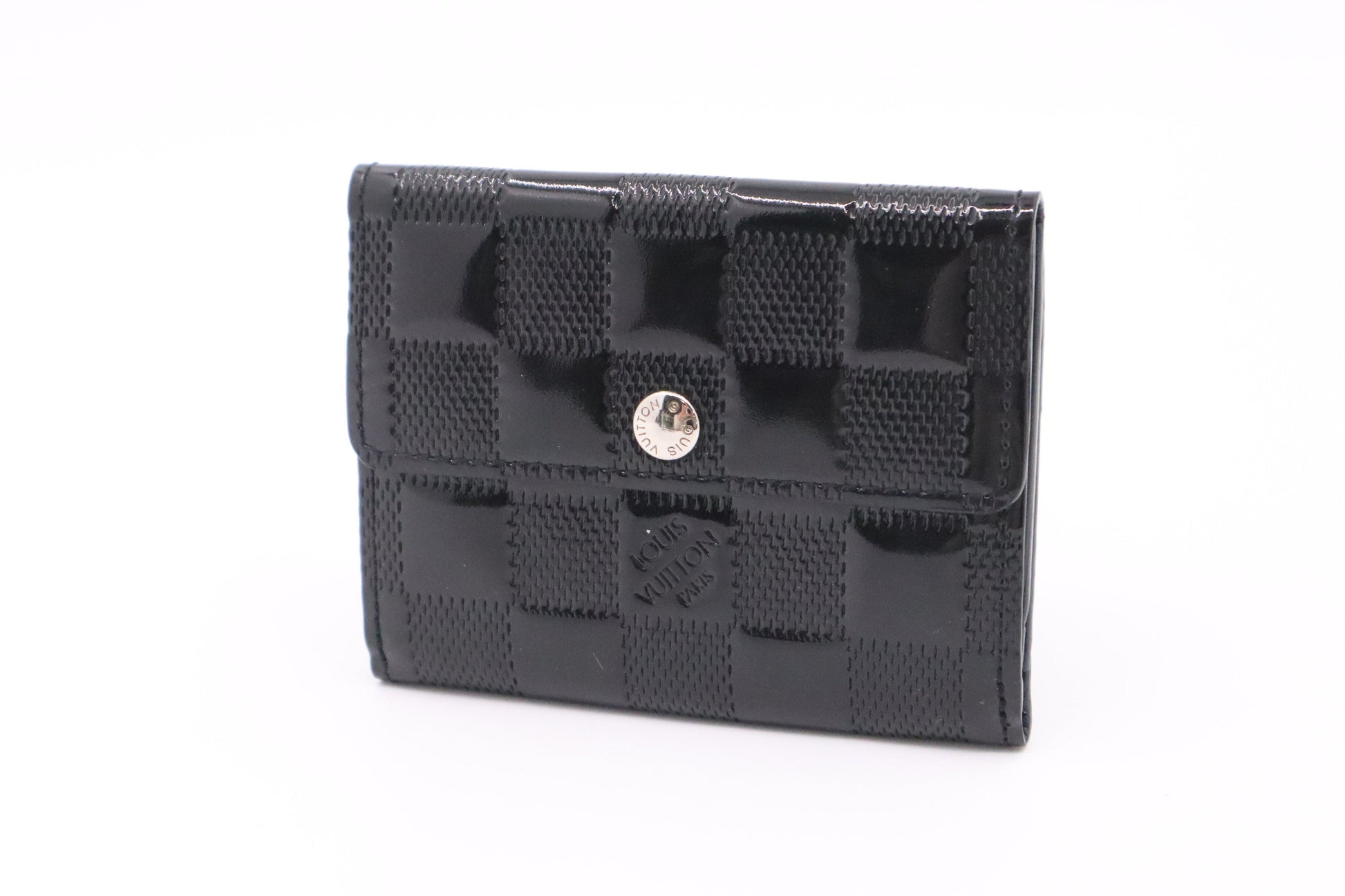 Louis Vuitton Ludlow Damier Vernis Leather Black Wallet Case