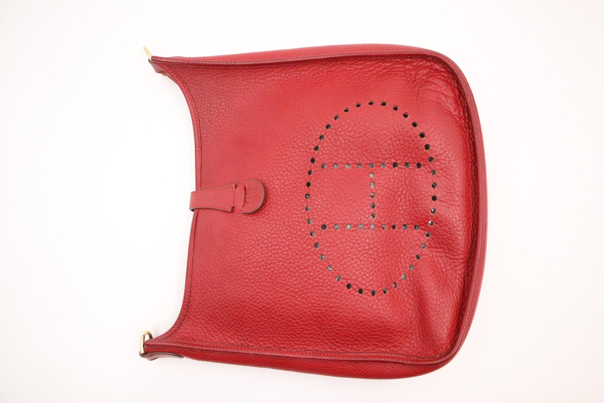 Hermes Evelyne Gm In Handbag Leather Red Travel Bag