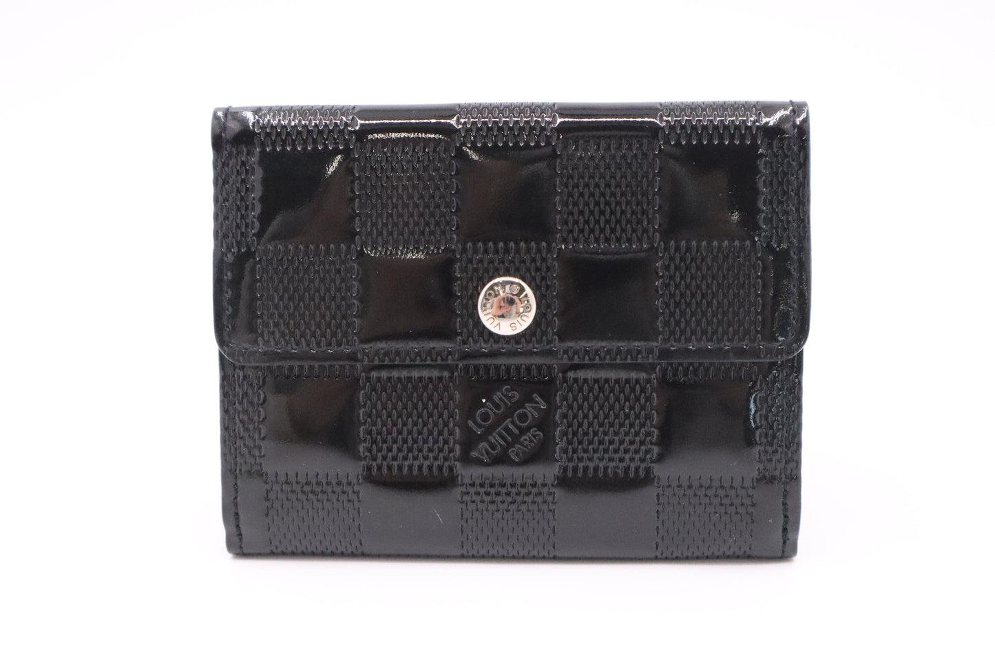 Louis Vuitton Ludlow Damier Vernis Leather Black Wallet Case
