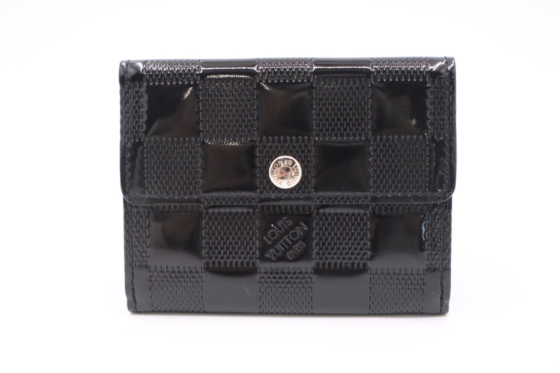 Louis Vuitton Ludlow Damier Vernis Leather Black Wallet Case