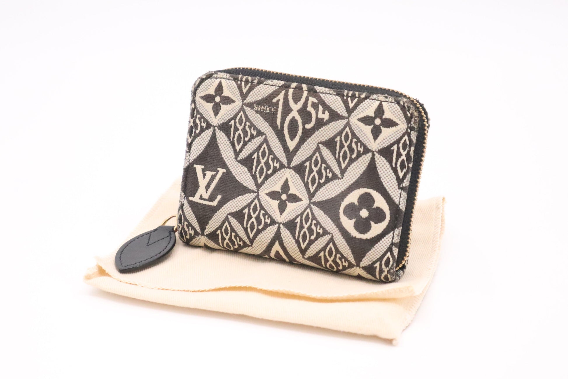Louis Vuitton Compact Zippy Since Jacquard Canvas Black Handbag