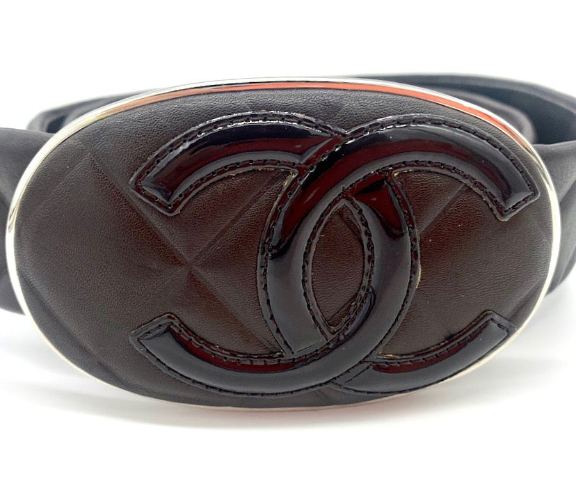 Chanel Cc Interlocking Brown Leather Belt Bag