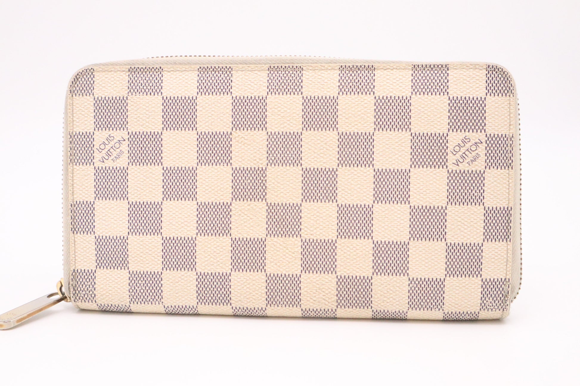 Louis Vuitton Zippy Organizer Azur Damier Canvas Handbag