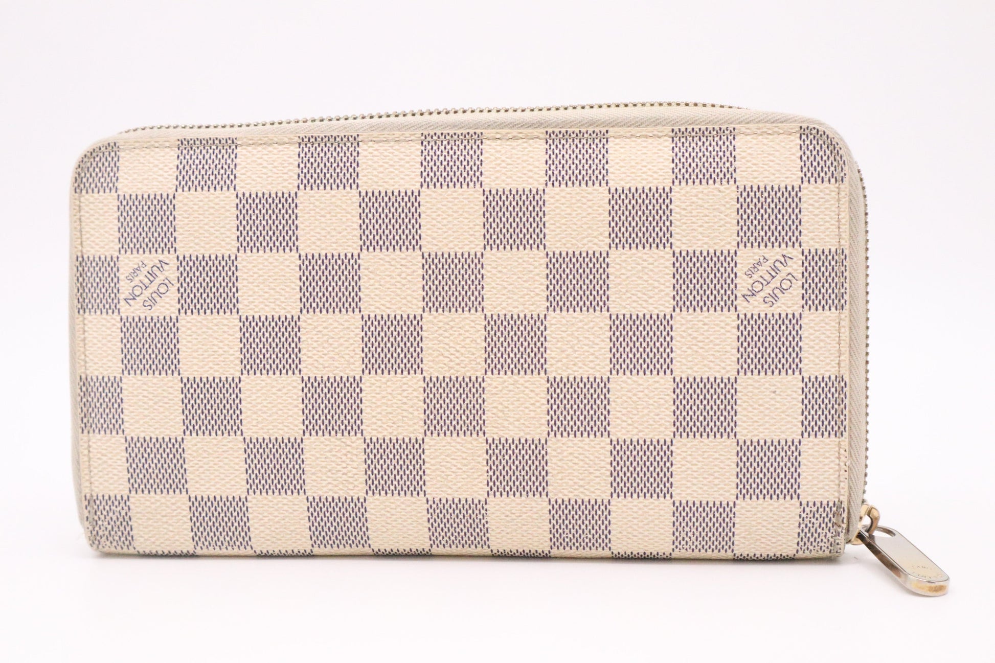 Louis Vuitton Zippy Organizer Azur Damier Canvas Handbag