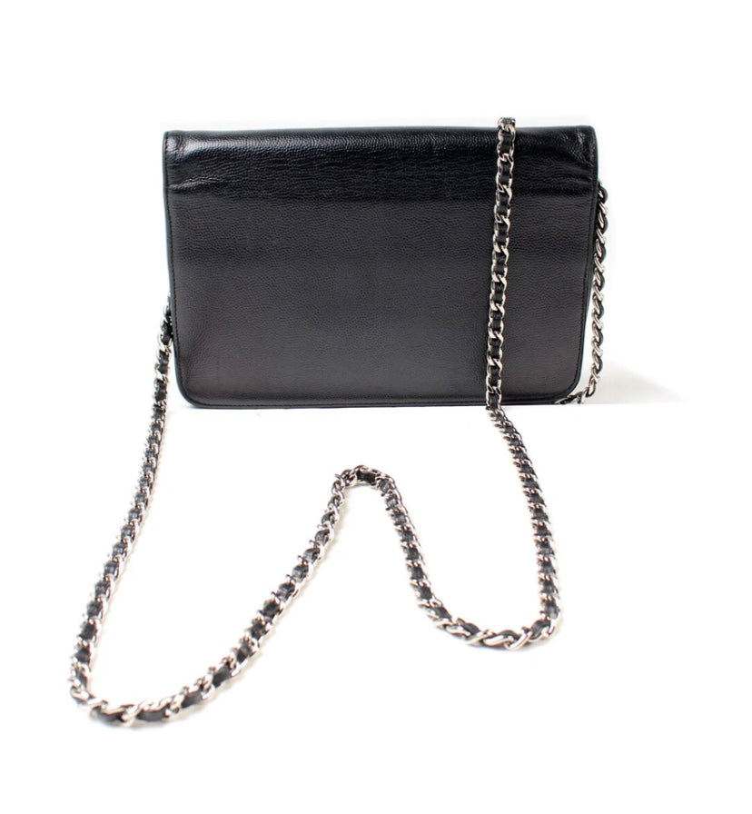 Chanel Cc Timeless Caviar Wallet On Chain Bag