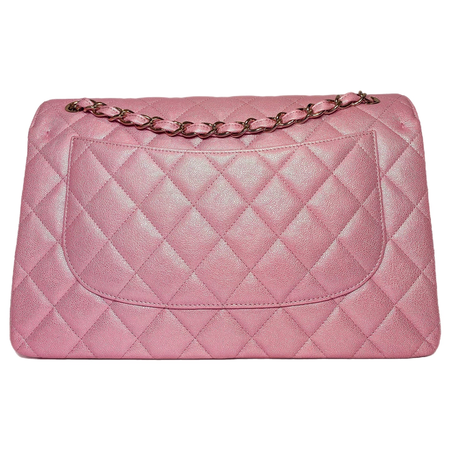 Chanel Iridescent Rose Pink Jumbo Double Flap Bag