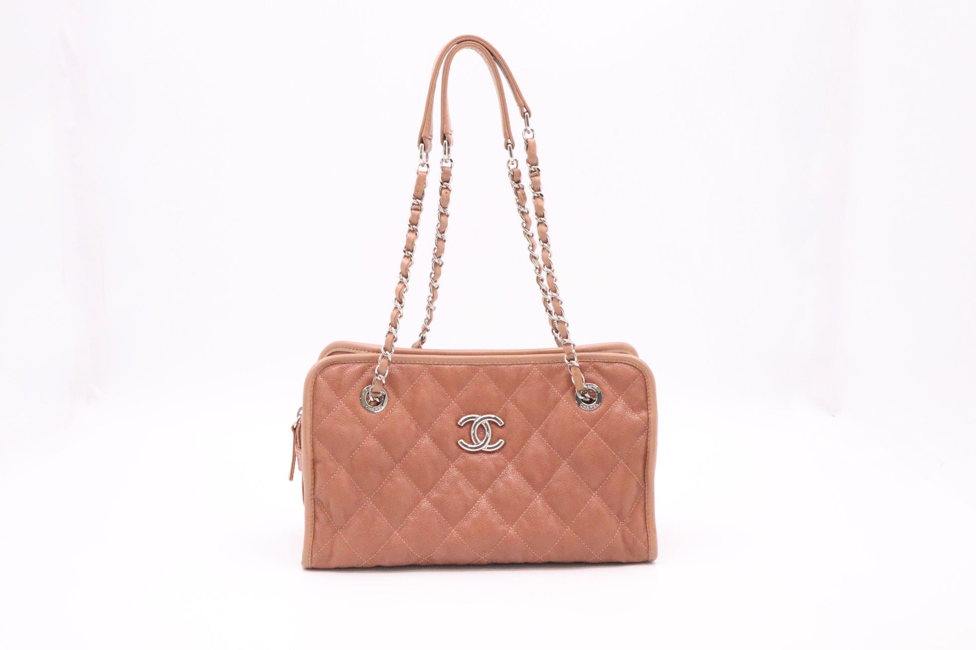 Chanel French Riviera Caviar MatelassÃ© Brown Leather Shoulder Bag