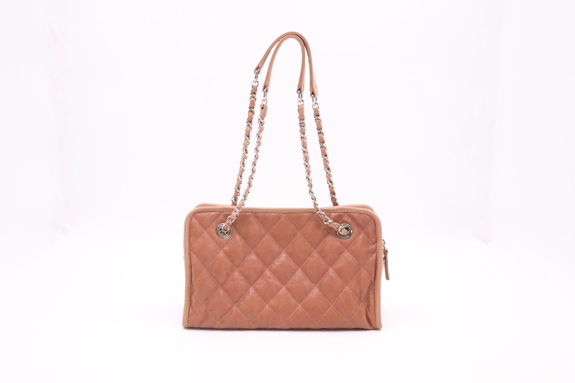 Chanel French Riviera Caviar MatelassÃ© Brown Leather Shoulder Bag