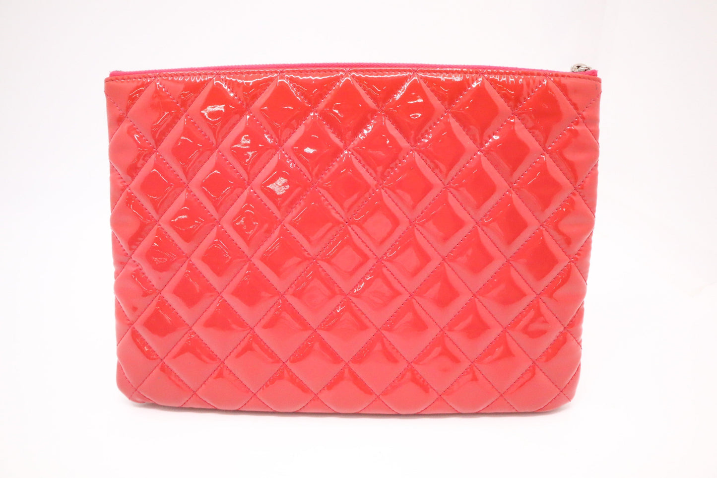 Chanel O - Patent Pink Orange Small Leather Handbag