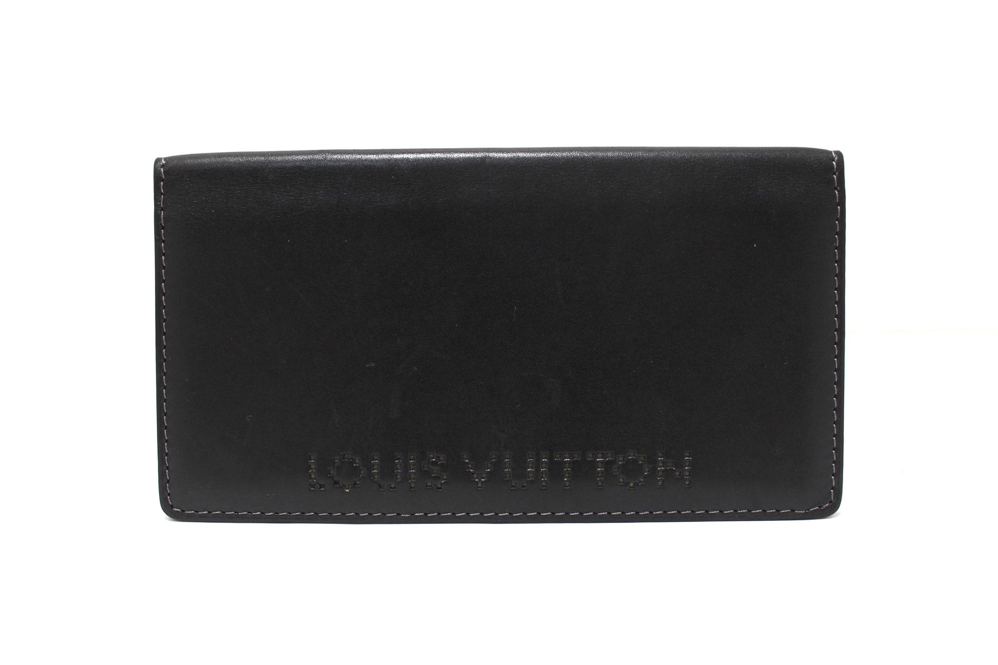 Louis Vuitton Black Leather Chicago Long Wallet