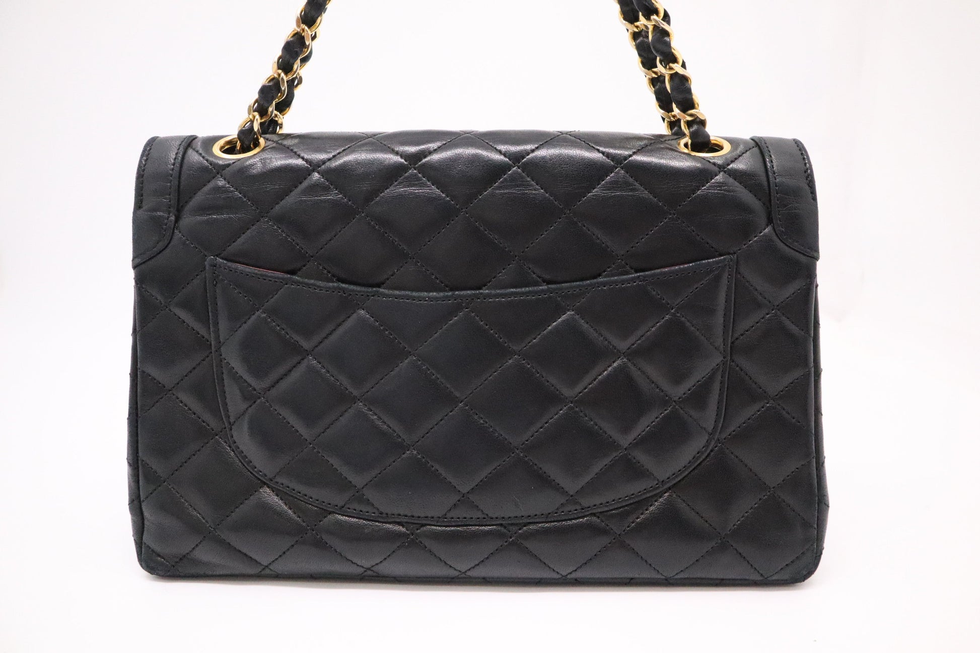 Chanel Paris Double MatelassÃ© Black Leather Handbag