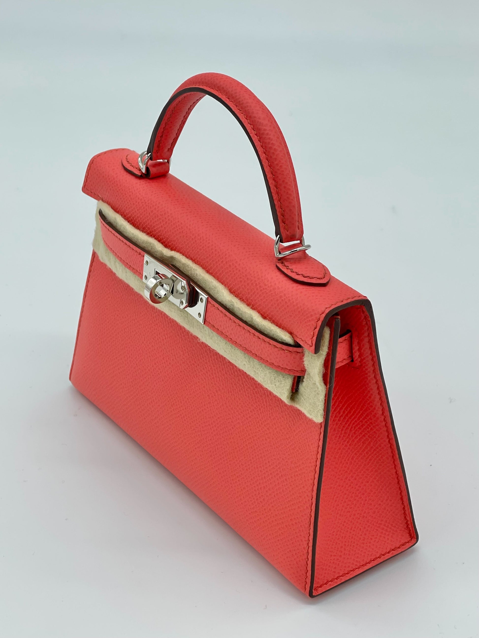 Gucci Hermes Kelly Epsom Rose Texas Palladium Hardware Travel Bag