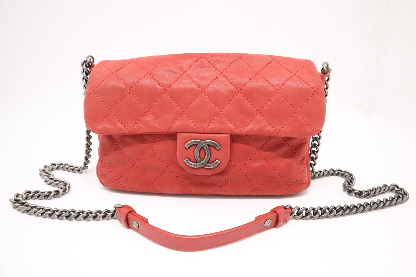 Chanel Coco Daily Flap Red Leather Handbag
