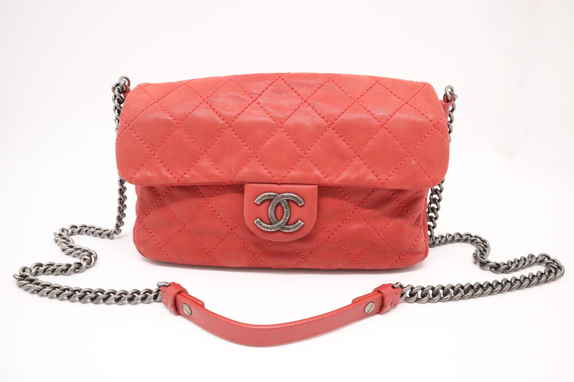Chanel Coco Daily Flap Red Leather Handbag