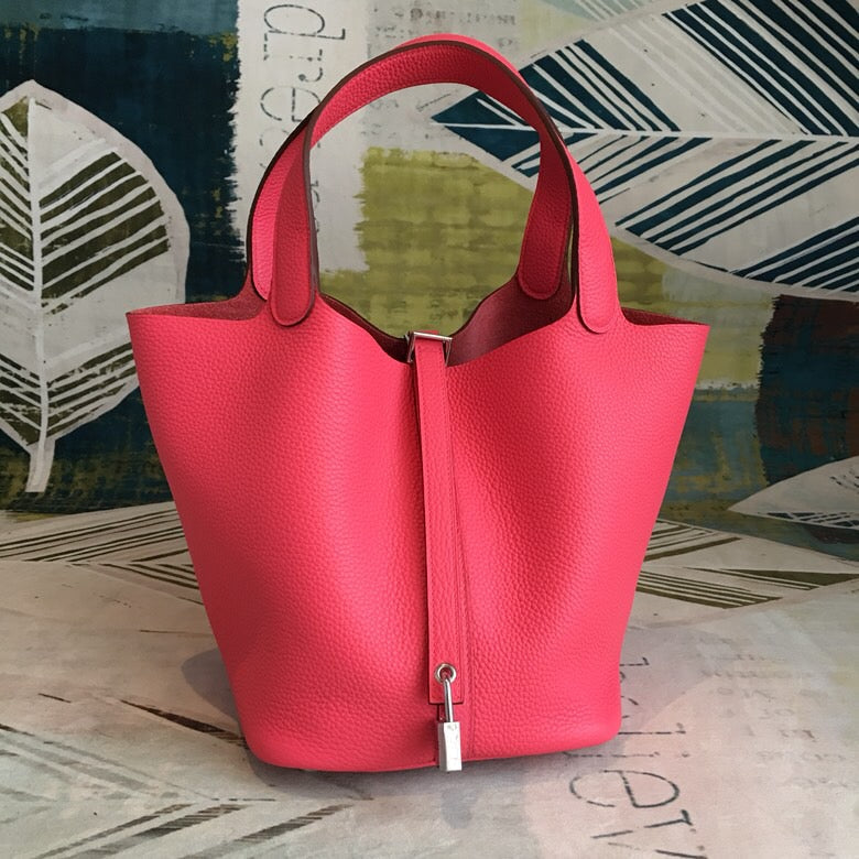 Top Quality Picotin Lock Light Clementop Quality Pink Travel Bag