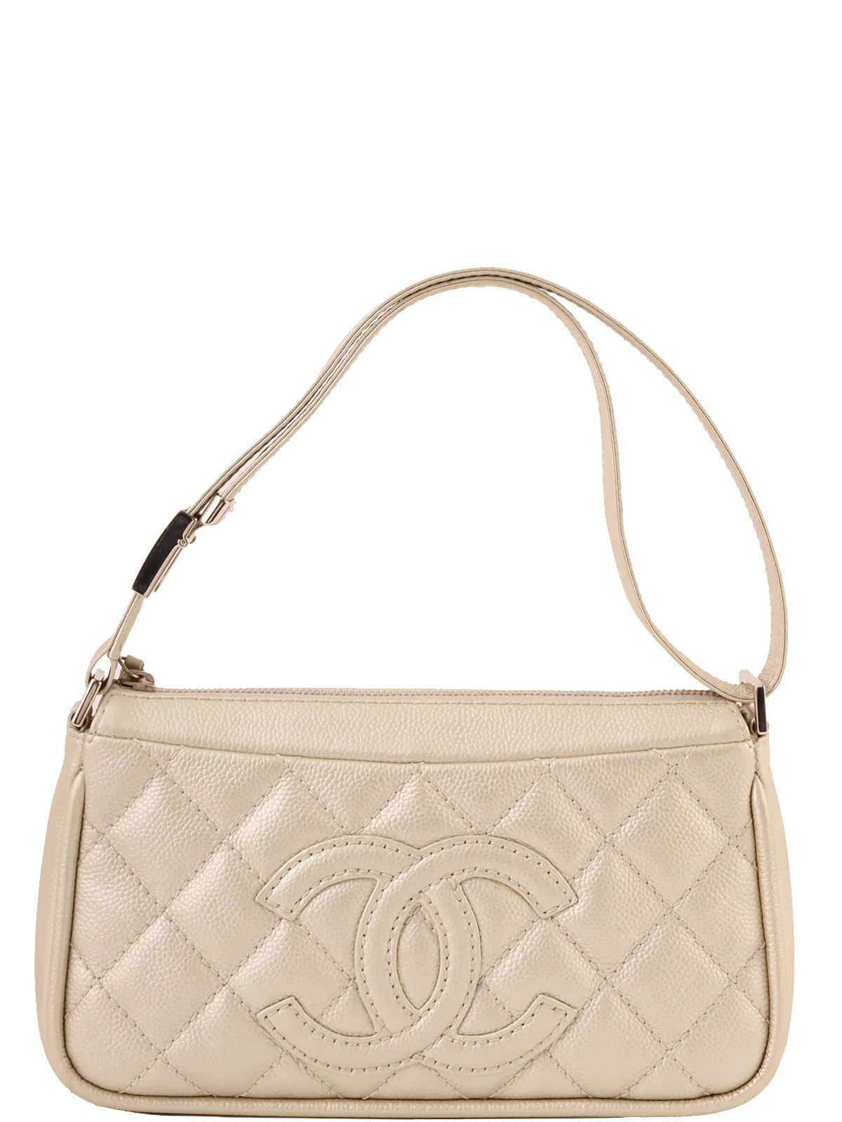 Chanel Around  Made Cc Mark Stitch Shoulder Bag Champagne Gold