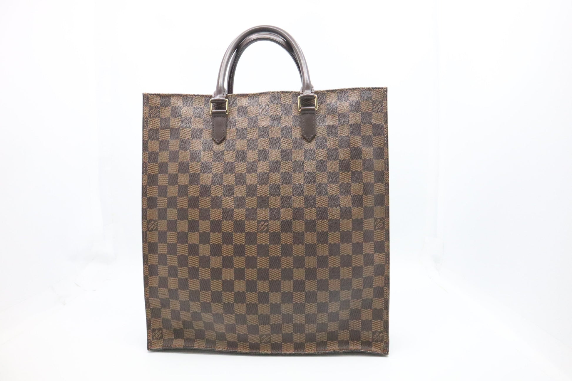 Louis Vuitton Sac Plat Ebene Canvas Damier Handbag