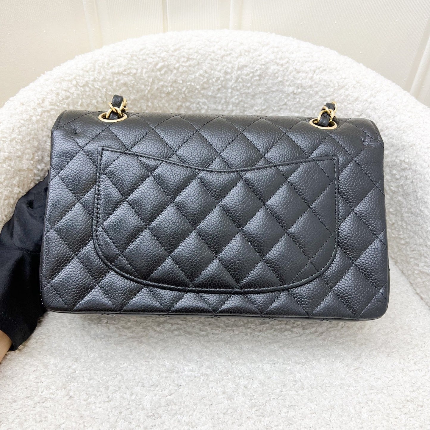 Chanel [brand New Full Set May 2022] Small Classic Flap Cf in Black Caviar and Ghw ( ) Handbag