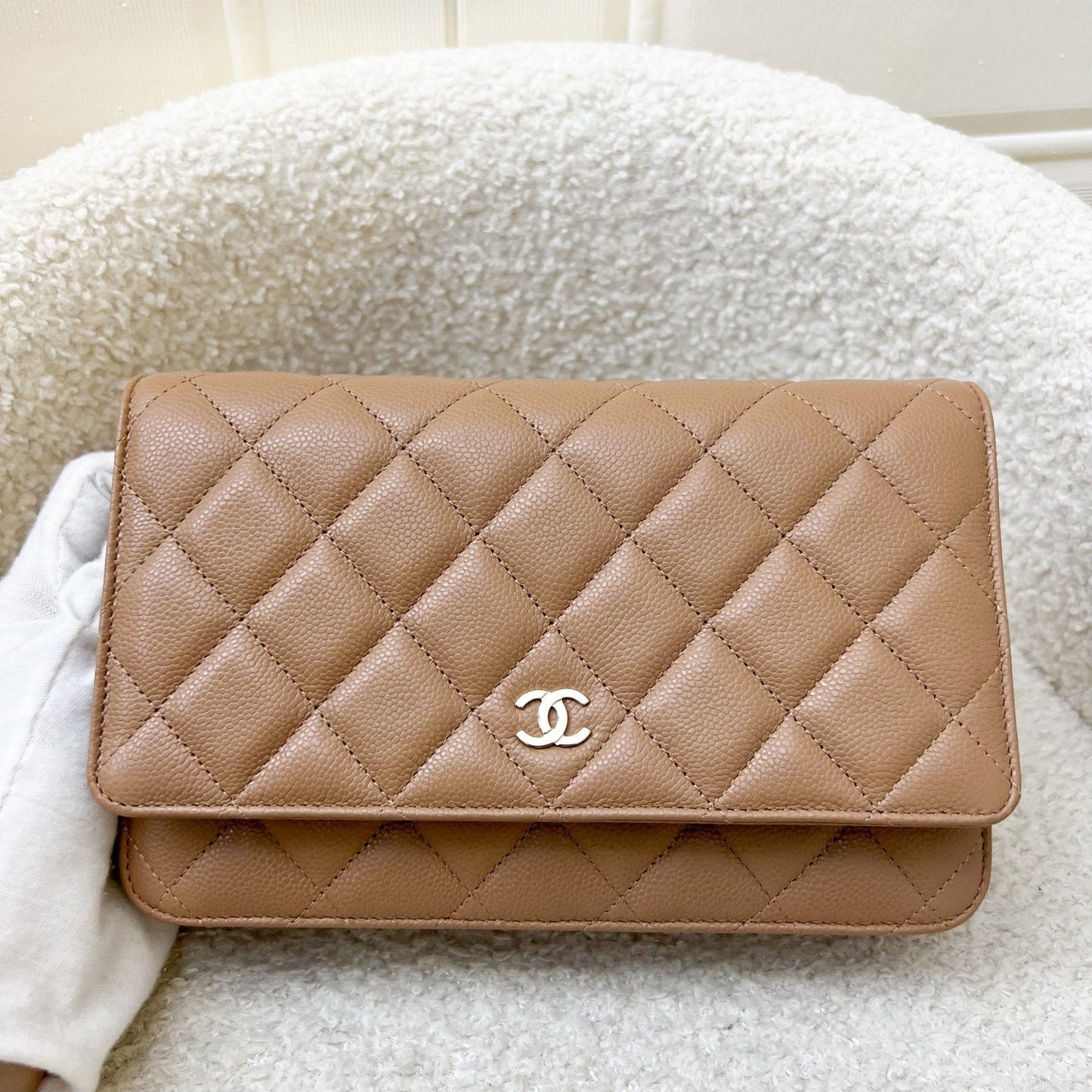 Chanel Classic Wallet On Chain Woc In 23B Dark Beige Caviar And Lghw ( ) Bag