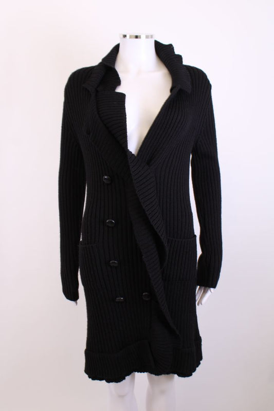 Prada Handbag L S Long Open Cardigan M Black