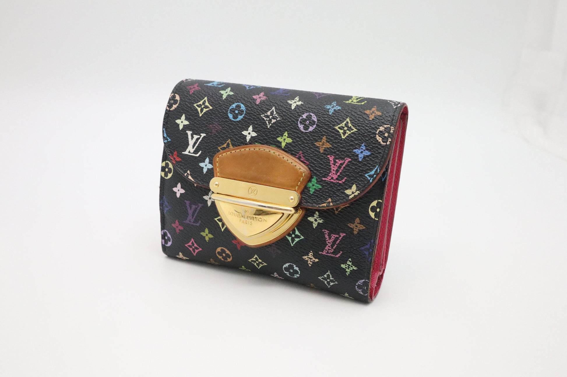 Louis Vuitton Portefeuille Joy Monogram Multicolor Black Canvas Wallet Case
