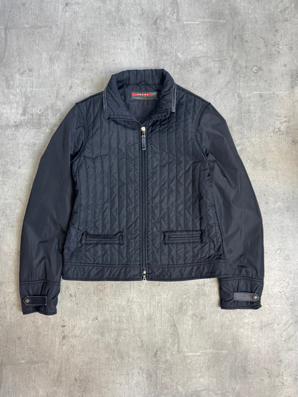 Prada Handbag Sport Washed Hybrid Jacket Quilted Black Small
