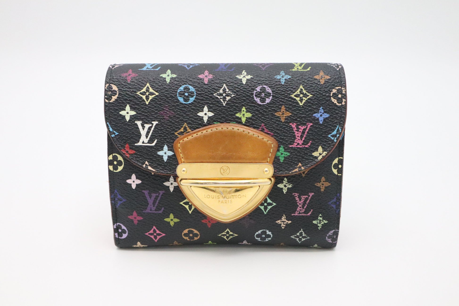 Louis Vuitton Portefeuille Joy Monogram Multicolor Black Canvas Wallet Case