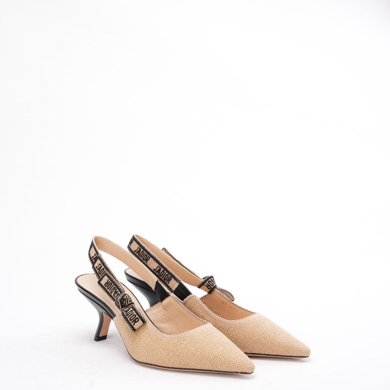 Dior Sling Bag J'A Slingback Pumps in Two-Tone Fabric Beige Shoes