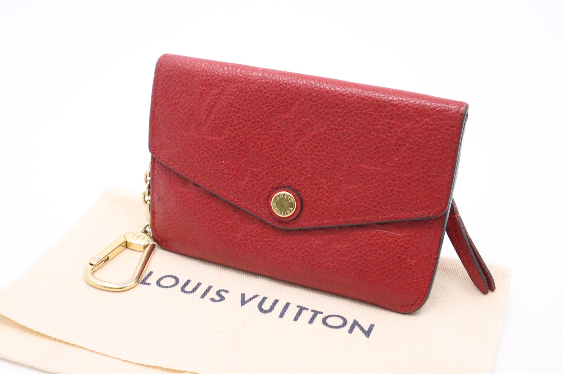 Louis Vuitton Pochette Cles Empreinte Leather Red Wallet Case Empreinte Leather