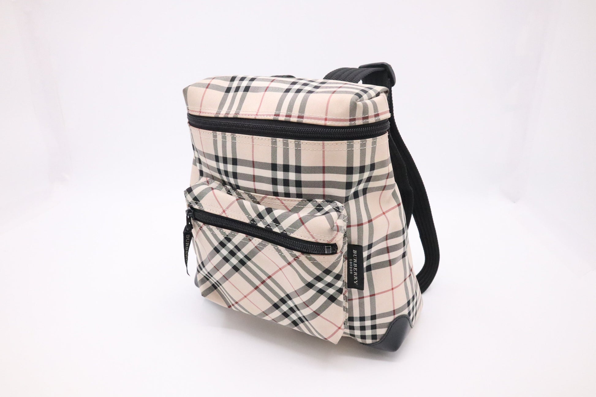 Burberry Backpack In Check Nylon Beige