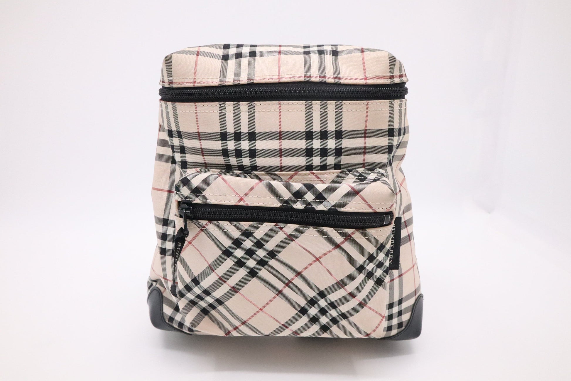 Burberry Backpack In Check Nylon Beige