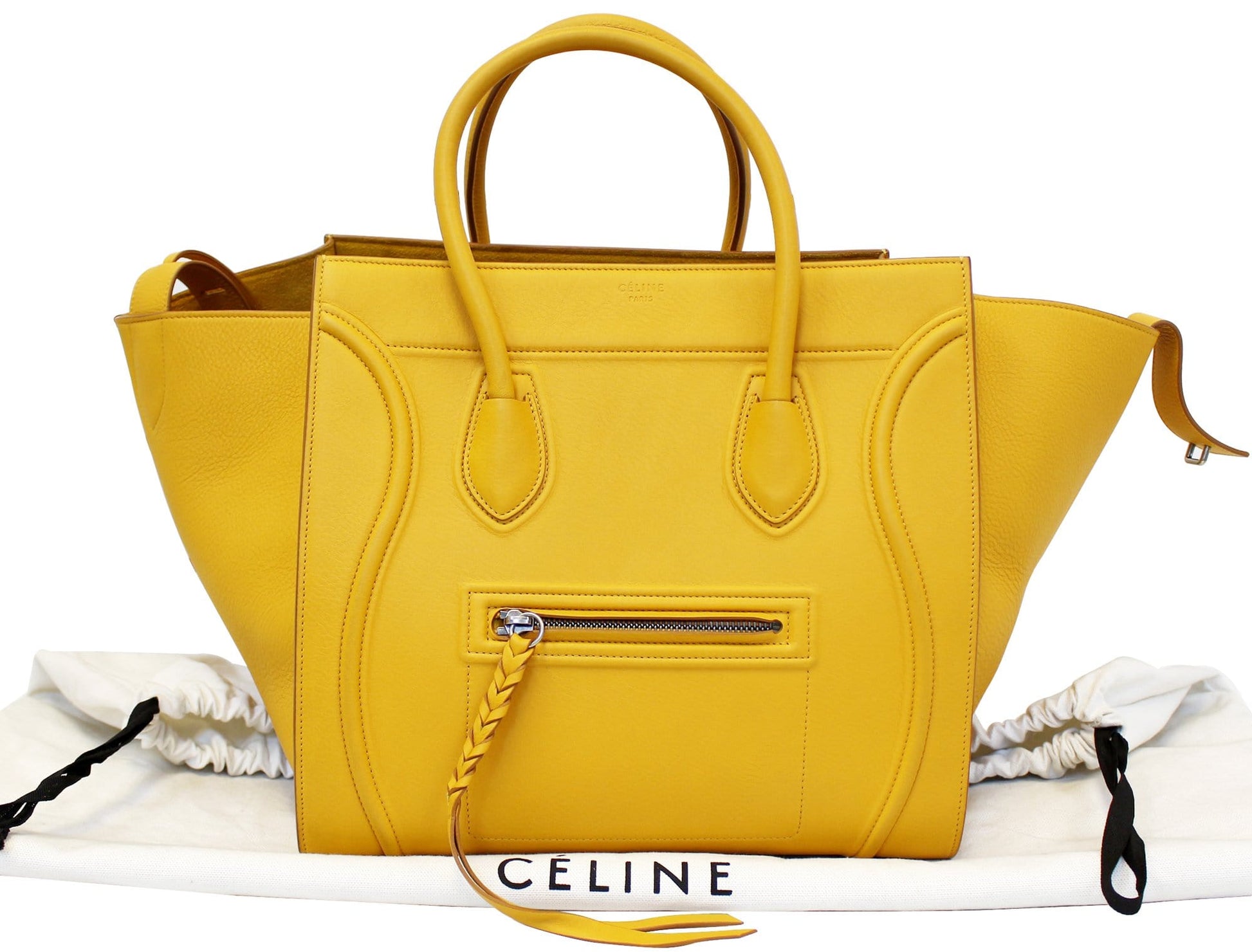 Celine Yellow Phantom Luggage Tote Bag Leather Medium