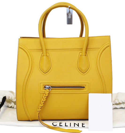 Celine Yellow Phantom Luggage Tote Bag Leather Medium