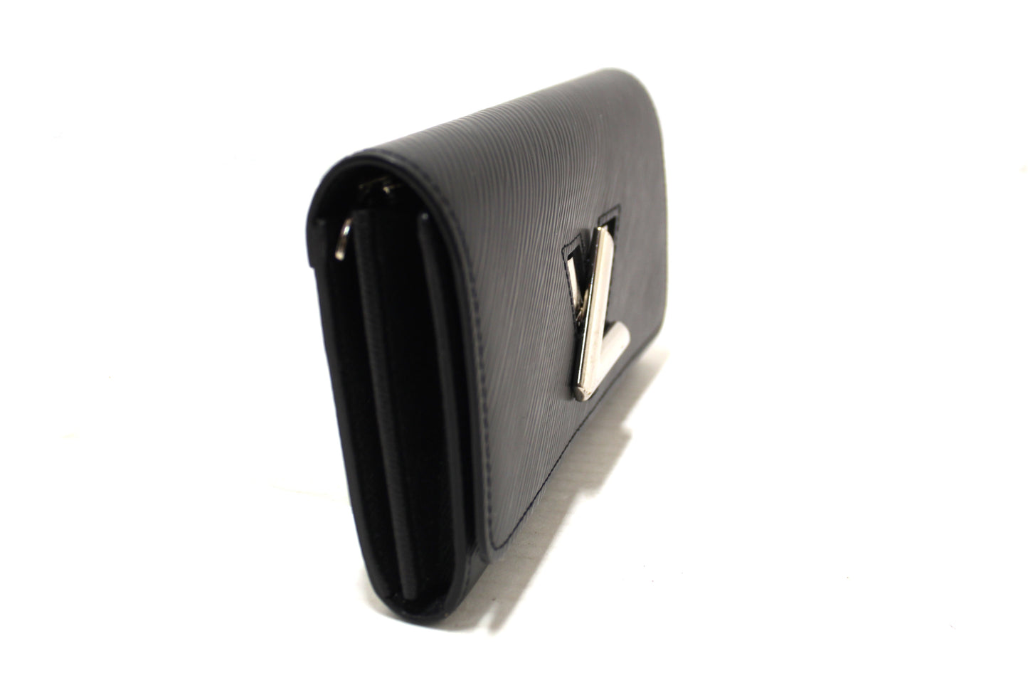 Louis Vuitton Black Epi Leather Twist Sarah Long Wallet