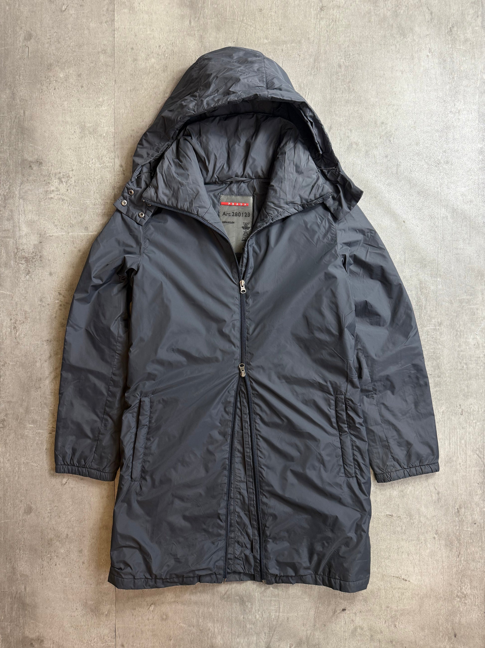Prada Handbag Sport Dark Grey Light Puffer Jacket Gray Small