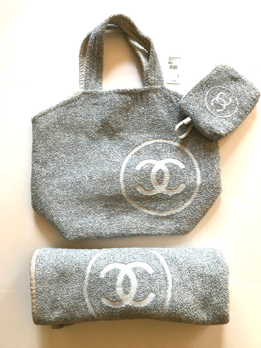 Chanel 2018 CC Terrycloth Beach,pouch and Towel Set Women Shoes